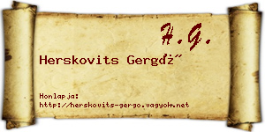 Herskovits Gergő névjegykártya