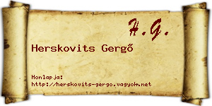 Herskovits Gergő névjegykártya